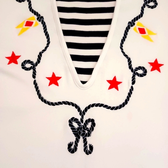 VTG 90s BECHAMEL Sailor Cotton Top, size S - Picture 5 of 10